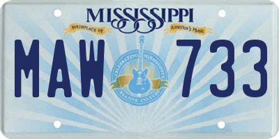 MS license plate MAW733