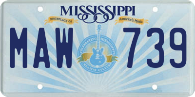MS license plate MAW739