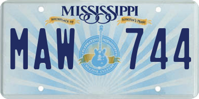 MS license plate MAW744