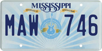 MS license plate MAW746