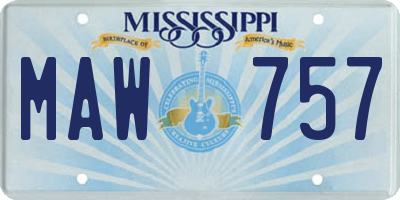MS license plate MAW757