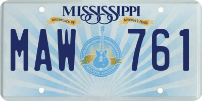 MS license plate MAW761