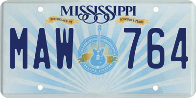 MS license plate MAW764