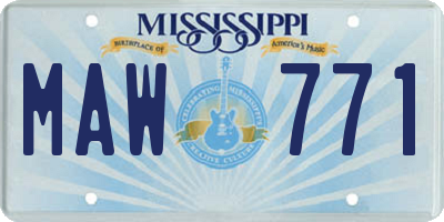 MS license plate MAW771