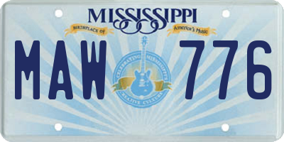 MS license plate MAW776