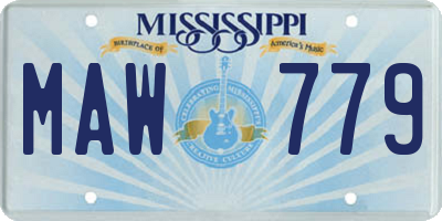 MS license plate MAW779