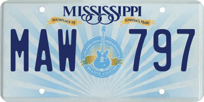 MS license plate MAW797