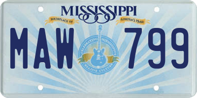 MS license plate MAW799