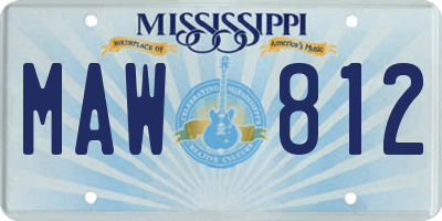 MS license plate MAW812