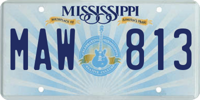 MS license plate MAW813