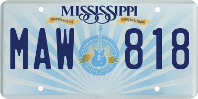 MS license plate MAW818