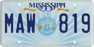 MS license plate MAW819
