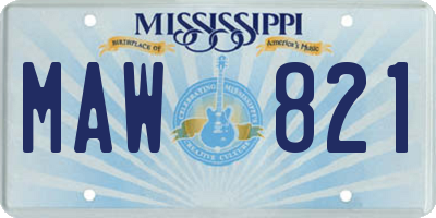 MS license plate MAW821