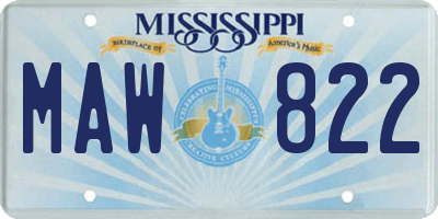 MS license plate MAW822