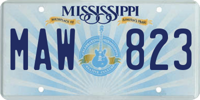 MS license plate MAW823