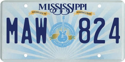 MS license plate MAW824