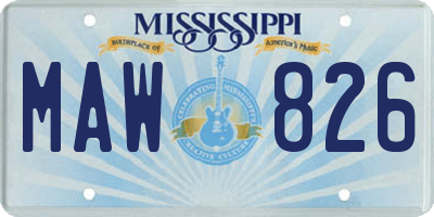 MS license plate MAW826