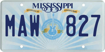 MS license plate MAW827