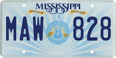 MS license plate MAW828