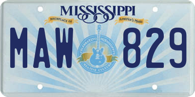 MS license plate MAW829