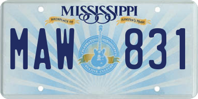 MS license plate MAW831