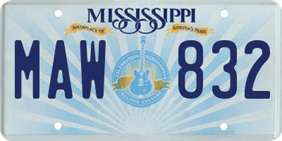 MS license plate MAW832