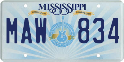 MS license plate MAW834