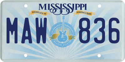 MS license plate MAW836