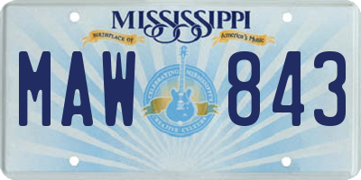MS license plate MAW843