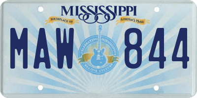 MS license plate MAW844