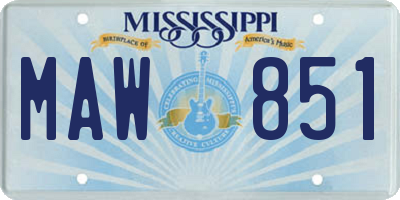MS license plate MAW851