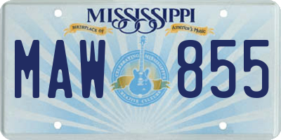 MS license plate MAW855