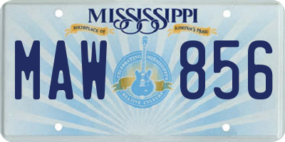 MS license plate MAW856