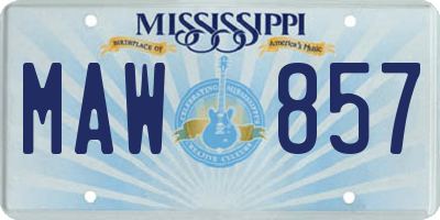 MS license plate MAW857