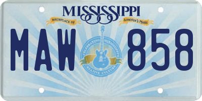 MS license plate MAW858