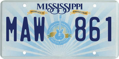MS license plate MAW861