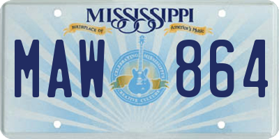 MS license plate MAW864