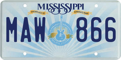 MS license plate MAW866