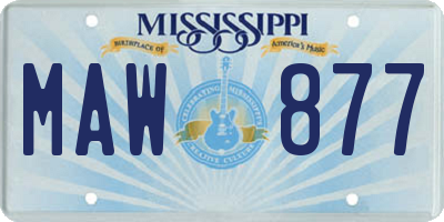 MS license plate MAW877