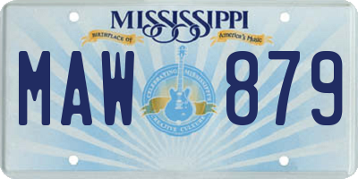 MS license plate MAW879