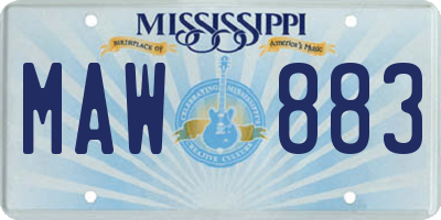 MS license plate MAW883