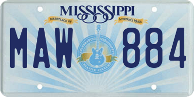 MS license plate MAW884