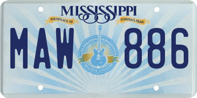 MS license plate MAW886