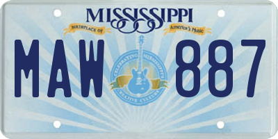 MS license plate MAW887