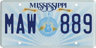MS license plate MAW889