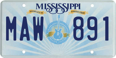 MS license plate MAW891