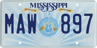 MS license plate MAW897