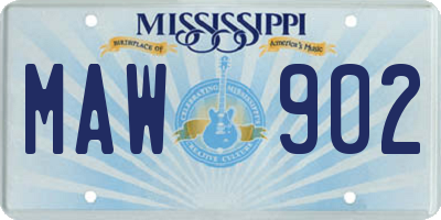 MS license plate MAW902