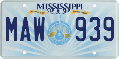 MS license plate MAW939