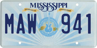 MS license plate MAW941